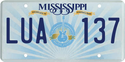 MS license plate LUA137
