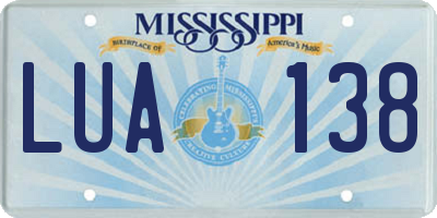 MS license plate LUA138