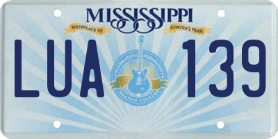 MS license plate LUA139