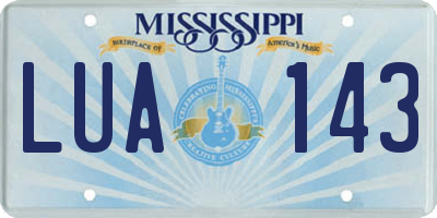MS license plate LUA143