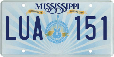 MS license plate LUA151