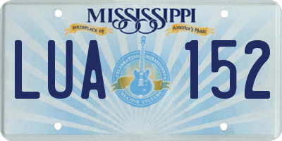 MS license plate LUA152