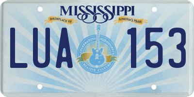 MS license plate LUA153
