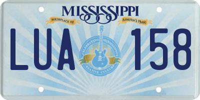 MS license plate LUA158