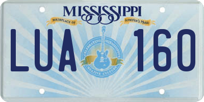 MS license plate LUA160