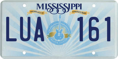 MS license plate LUA161