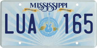 MS license plate LUA165