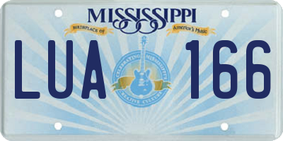 MS license plate LUA166