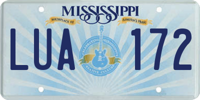 MS license plate LUA172