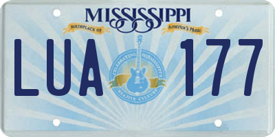 MS license plate LUA177