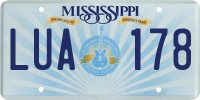 MS license plate LUA178