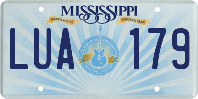 MS license plate LUA179