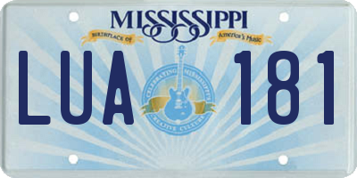 MS license plate LUA181