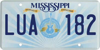 MS license plate LUA182