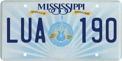MS license plate LUA190