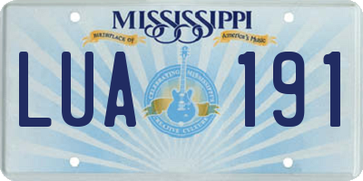 MS license plate LUA191