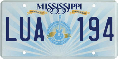 MS license plate LUA194