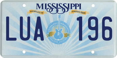 MS license plate LUA196