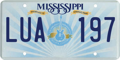 MS license plate LUA197