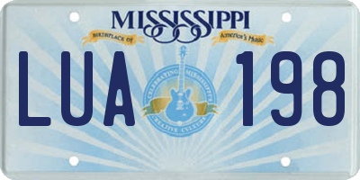 MS license plate LUA198