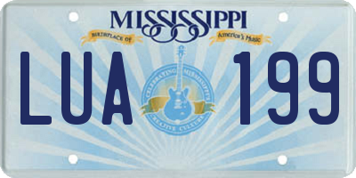 MS license plate LUA199