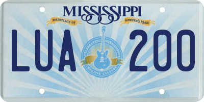 MS license plate LUA200
