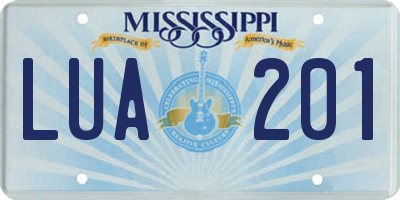 MS license plate LUA201