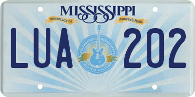 MS license plate LUA202