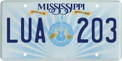 MS license plate LUA203