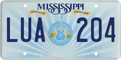 MS license plate LUA204