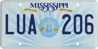 MS license plate LUA206