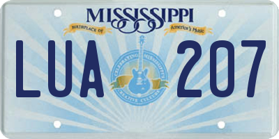 MS license plate LUA207