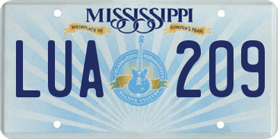MS license plate LUA209