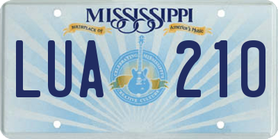 MS license plate LUA210