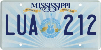 MS license plate LUA212