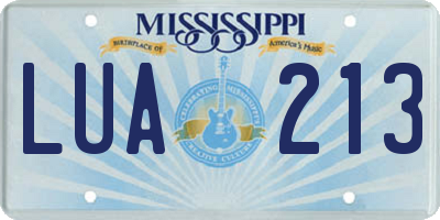 MS license plate LUA213