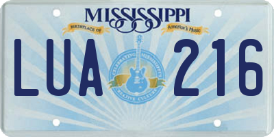 MS license plate LUA216