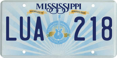 MS license plate LUA218