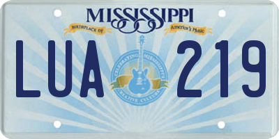MS license plate LUA219