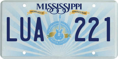 MS license plate LUA221