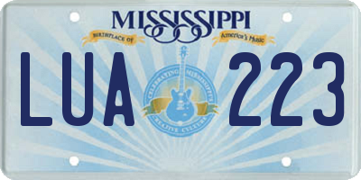 MS license plate LUA223