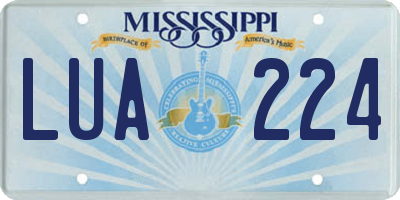 MS license plate LUA224
