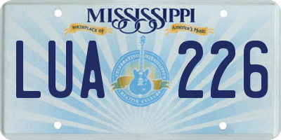 MS license plate LUA226