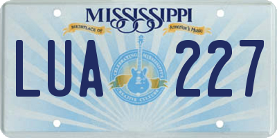 MS license plate LUA227