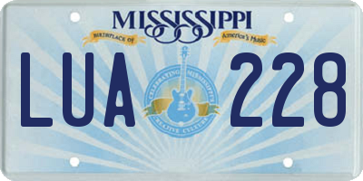 MS license plate LUA228