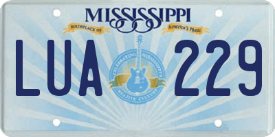 MS license plate LUA229