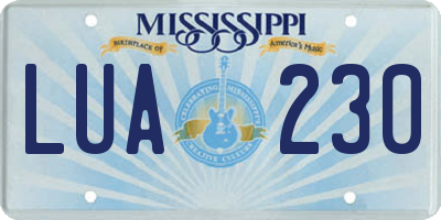 MS license plate LUA230
