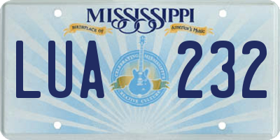MS license plate LUA232