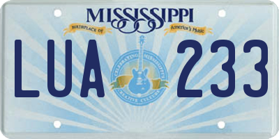 MS license plate LUA233