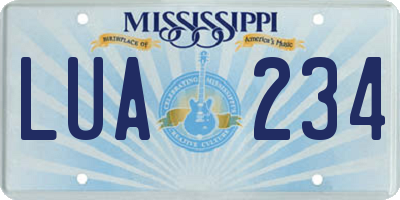 MS license plate LUA234